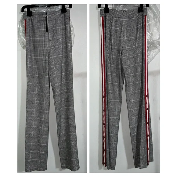 Alice + Olivia Maricruz Plaid Wide Leg Side Snap Pants - Picture 8 of 15